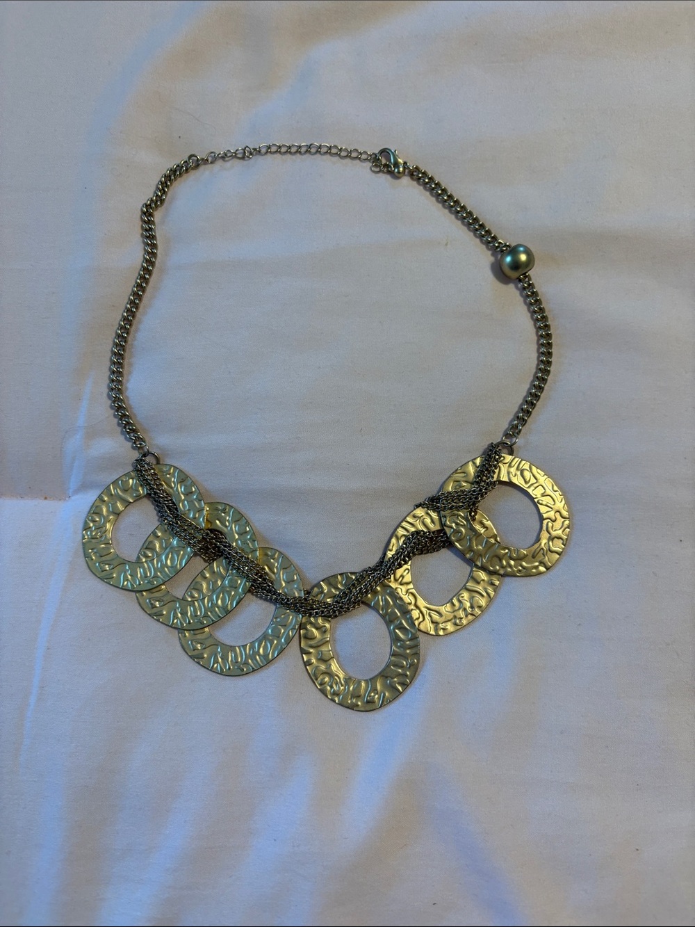 belk Gold-Tone Hammered Link Necklace